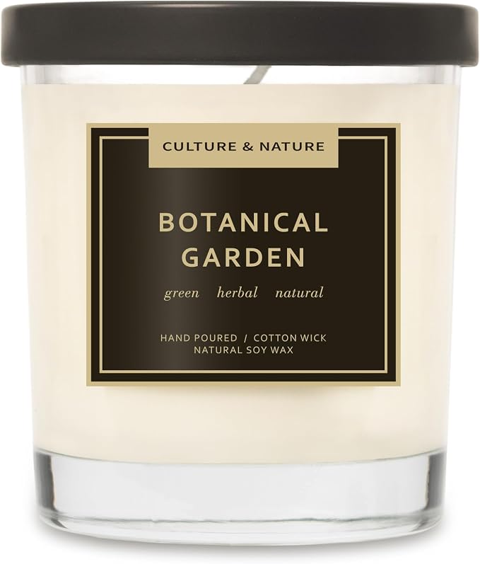 CULTURE & NATURE Natural Soy Wax Candle 7oz Botanical Garden Scented