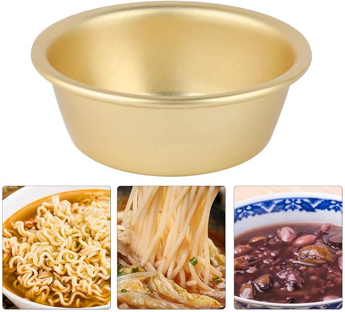 Korea Noodle Pot, Gold Ramen Noodle Pot Korean Ramyun Hot Pot Aluminum Alloy Traditional Hot Pot with Handle for Soup Pasta(Bowl)