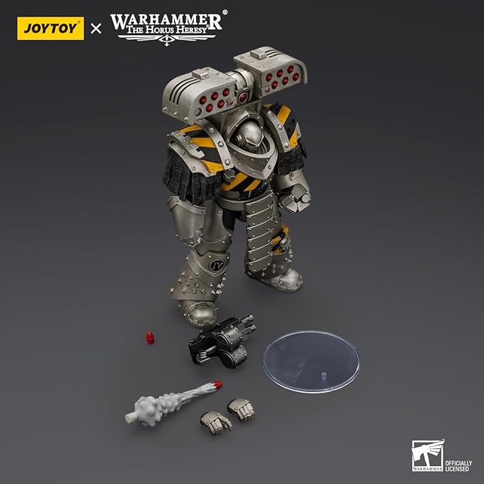 JOYTOY 1/18 Action Figures - Warhammer The Horus Heresy Iron Warriors Tyrant Siege Terminator with Rocket Launcher - 5‘’,Highly Posable Collectible Model Ages 15+