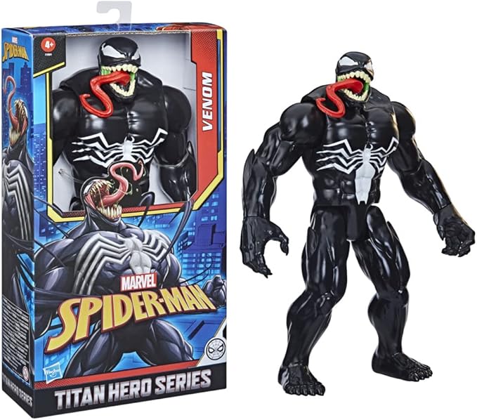Marvel Titan Hero Series Deluxe Venom Toy 12-Inch-Scale Collectible Action Figure, Kids Ages 4 and Up