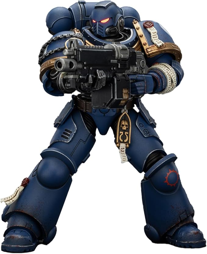 JOYTOY 1/18 Action Figure Warhammer40K Ultramarines Brother Chairon-Sergeant Gadriel-Lieutenant Titus-Collectors Edition 3PCS Collection Model Birthday Gifts