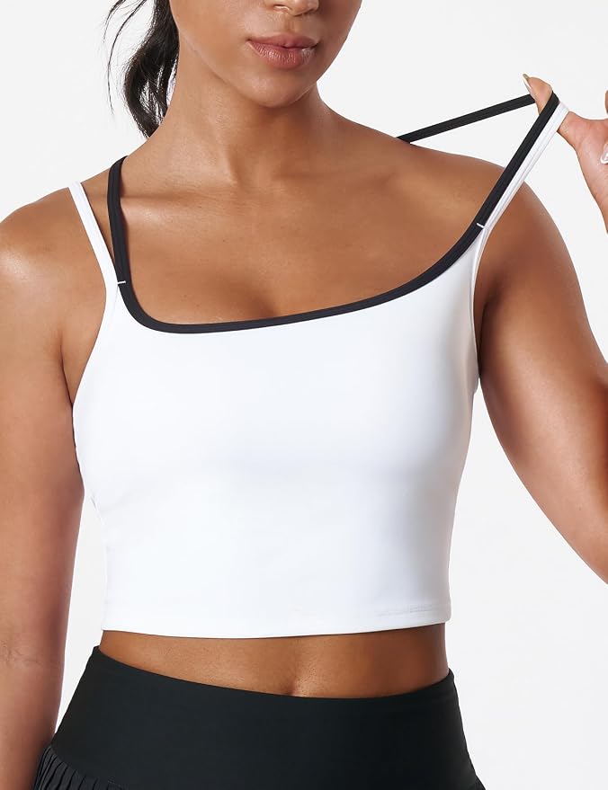 K-Swiss Tank Tops for Women - Color Block Double Lined with Built in Bra Yoga Running Gym