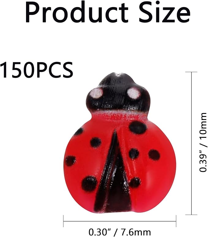 150PCS Mini Beetle Figurines - Cute Resin Bug Toys for Kids, Fairy Garden Decor, Party Favors, and Educational Insect Collection 0.42 Inches.