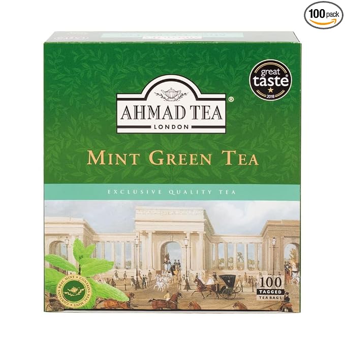 Ahmad Tea Mint Green Tea Teabags, 100 ct - Caffeinated and Sugar-Free
