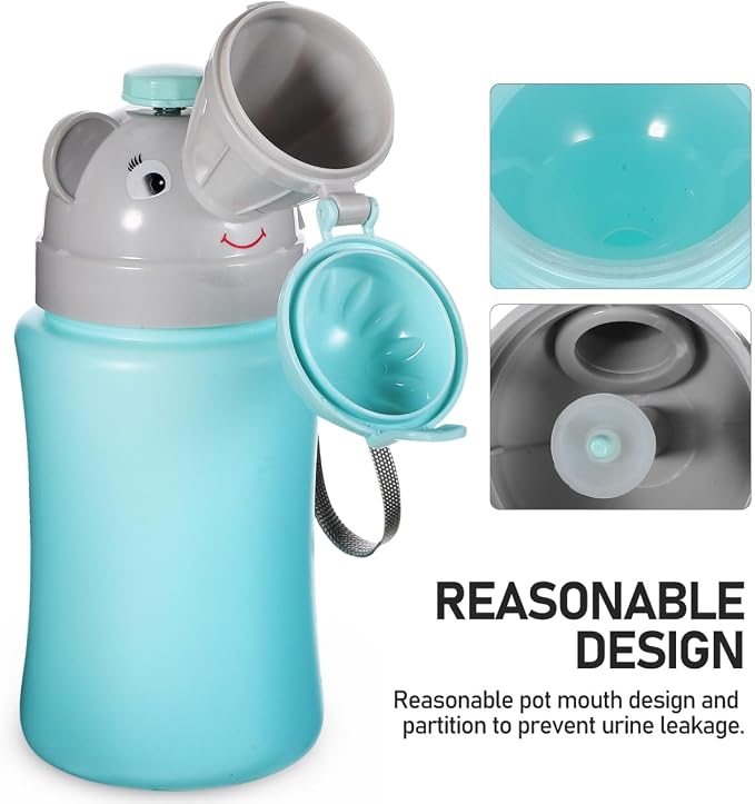 Mipcase 2pcs Portable Travel Urinal for Kids : Emergency Car Potty Cute Elephant Design Toddler Pee Training Cup for Boys & Girls