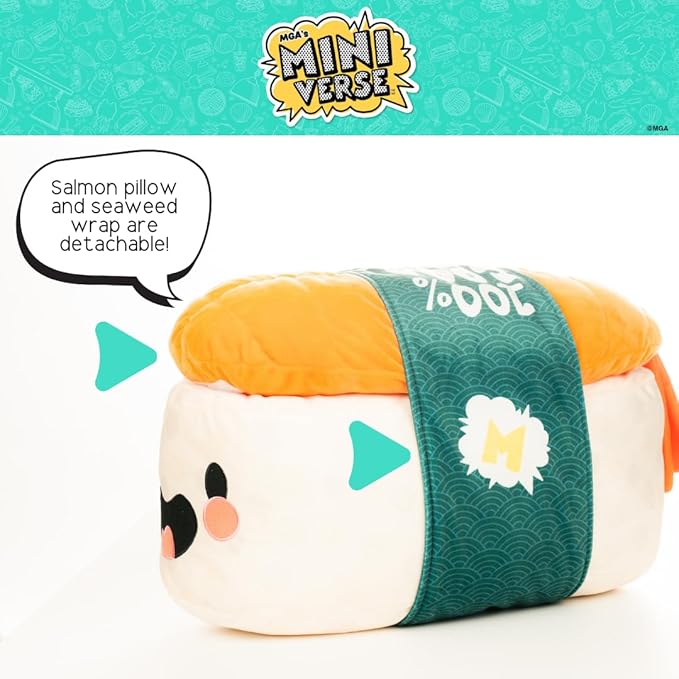 Miniverse Sushi Bedding Super Soft Cozy Decorative Cuddle Pillow, (Officially Licensed Product) By Franco Collectibles