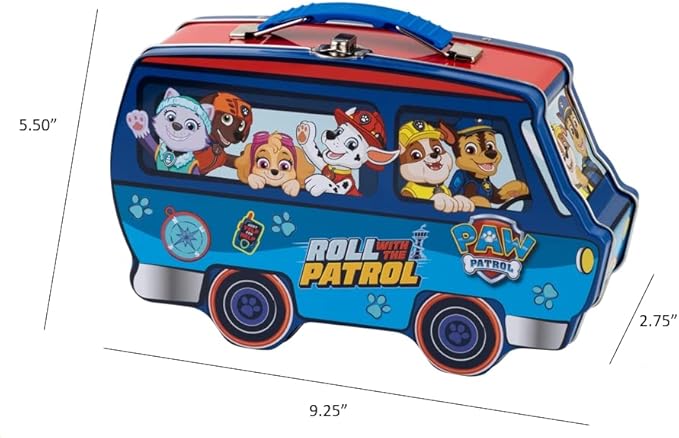 Paw Patrol Van Shaped Tin Carry All, Blue, with Handle Lock and Clasp