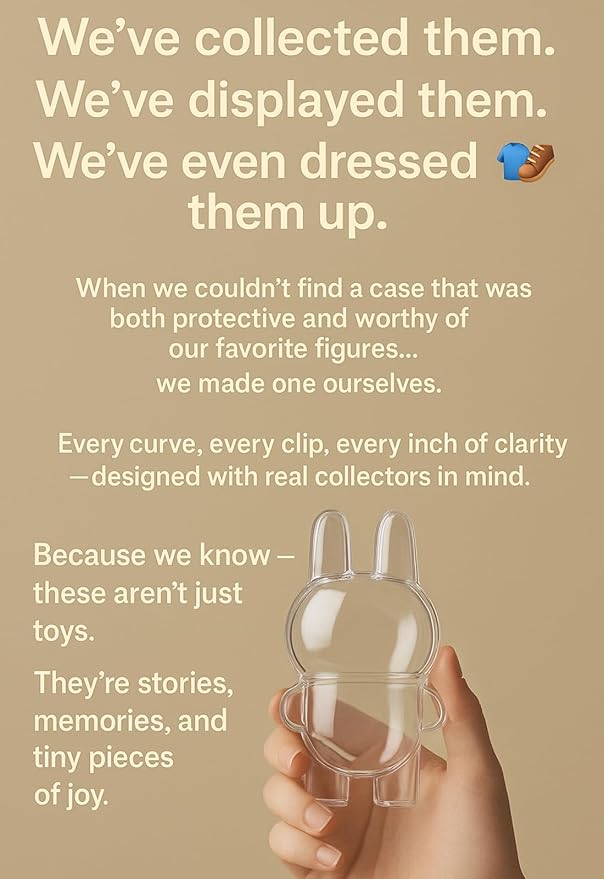 Protective Case Compatible with Standing Figure(Macaron to 3.0) - Clear Collector Storage Box with Silicone Strap,Dustproof Scratch-Resistant Portable Hanging Case for Standing(Figure Not Included