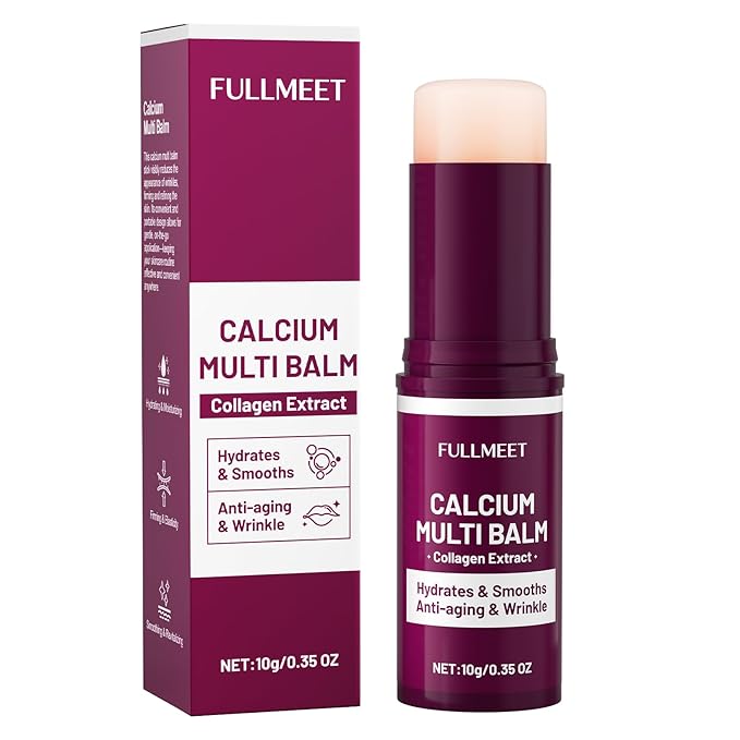 Calcium Multi Balm, Calcium Volume Multi Balm, Wrinkle Core Stick, Korean Collagen Moisturing Stick, Anti-aging, Hydrating, Firming Skin, Suitable for Eyes, Neck, Face, 9g