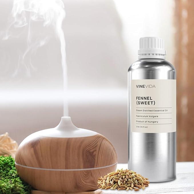VINEVIDA Fennel Essential Oil 32 oz - Undiluted Candle Scent DIY Scents for Candlemaking Bulk Soap Making