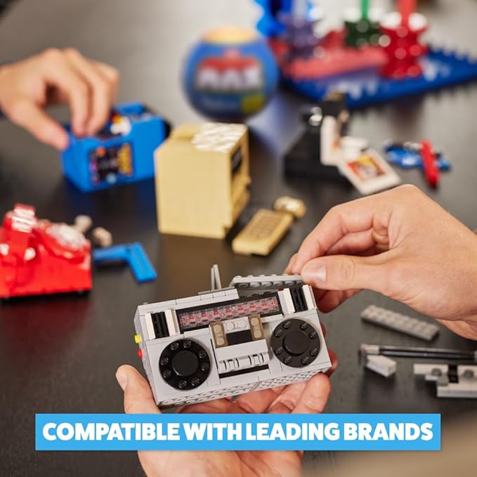 MAX Premium Retro Building Bricks Collection (Cassette Radio) by ZURU, Building Bricks for Teens, Adults and Collectors. Build, Collect and Display Your Ultimate Collection of Retro Technology!