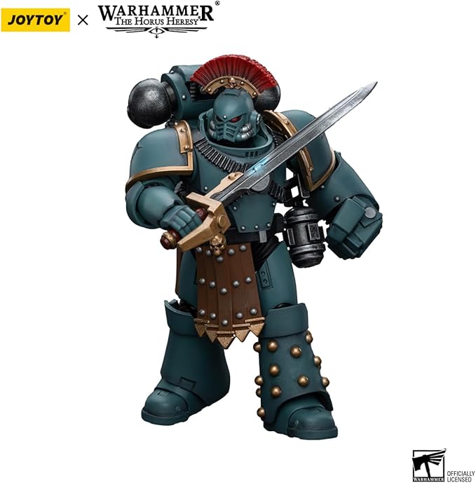 Joytoy Warhammer The Horus Heresy Sons of Horus 1:18 Action Figure Mecha Joy Toy MKIV Tactical Squad Sergeant with Power Fist Collection Model Anime 4.88 inch