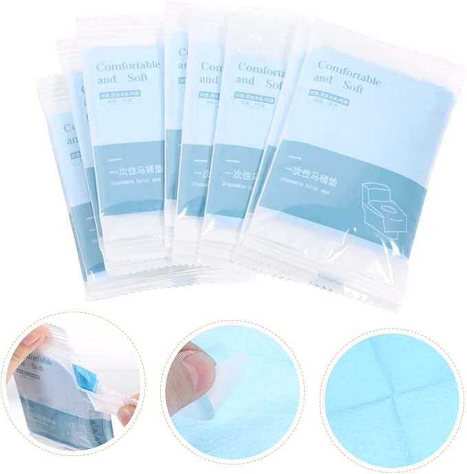 PartyKindom 10pcs Toilet Seat Cover Disposable Cushion for Potty Training Public Bathroom Airplane Safe Easy to Store