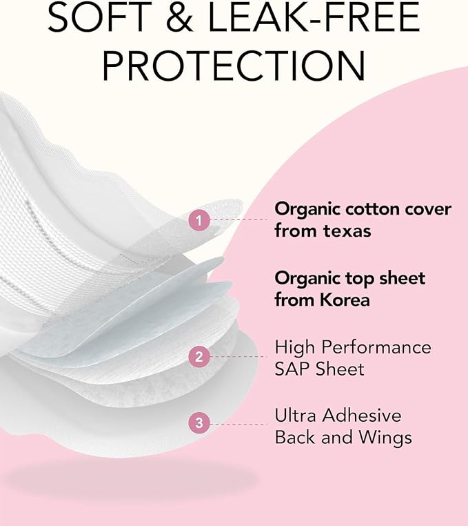 OCBON Ultra Thin Sanitary Pantyliners (Long, 7.1 inch, 108 Counts) - Ultra Thin, Unscented 100% Organic Cotton Panty Liners for Women. Chemical-Free, Extra Soft, Ideal for Sensitive Skin