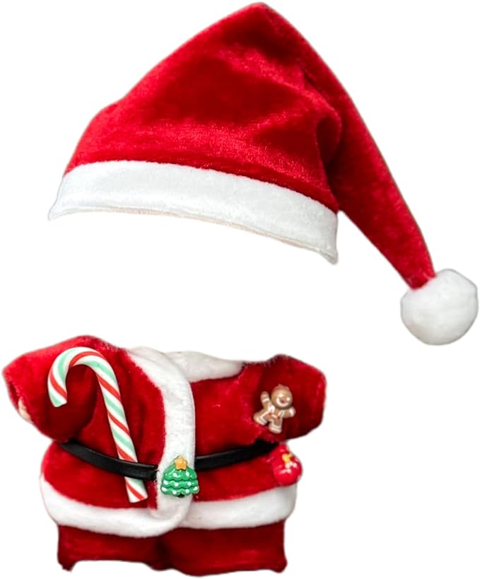 Clothes Set for 17cm Dolls, Christmas Designer Clothes Outfits for Plush Dolls 7 Inch, Xmas Doll Clothing Accessories