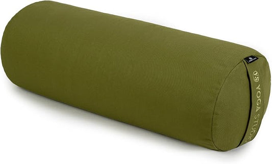 Yoga Studio Yoga Bolster | European Organic Buckwheat | (GOTS Certified) | with Removable Washable Cover