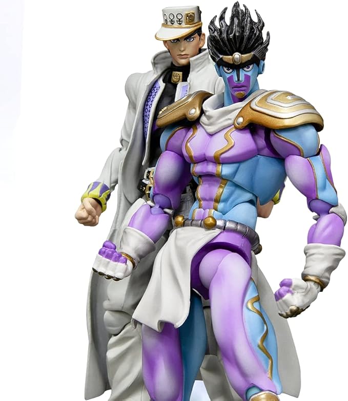2pcs Kujo Jotaro and Star Platinum Super Action Statue Collections 6.69" JJBA Figurines Movable Joints Anime Figure Desktop Decoration