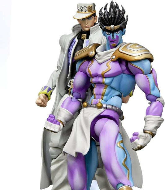 2pcs Kujo Jotaro and Star Platinum Super Action Statue Collections 6.69" JJBA Figurines Movable Joints Anime Figure Desktop Decoration