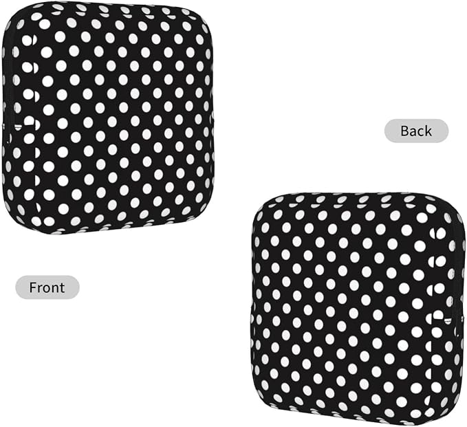 Polka Dot Black Polkadot Black And White Period Bag For Women,Portable Sanitary Napkin Period Pad Pouch For Purse, Small Make Up Bags