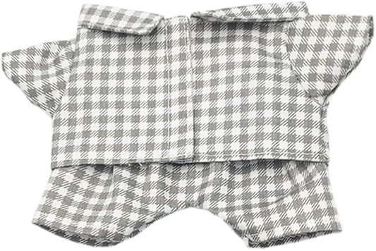 niannyyhouse 10cm 15cm 20cm Plush Doll Clothes Shirt Pants Multi-Color Plaid Pajama Set Doll Dressup (Gray, 20cm)