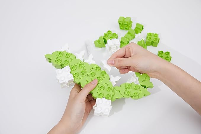 STEM Toys for Kids Ages 3 Bright 2025 | Educational Building Blocks Set | 102-Piece BPA-Free Plastic Construction Kit | Creativity & Fine Motor Skills | Instruction Booklet - Light Green