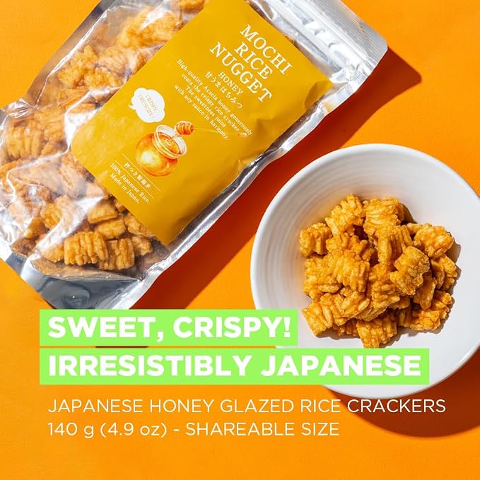 Mochi Rice Nuggets, Honey Glazed Rice Crackers, No MSG, 4.9 oz (140 g)