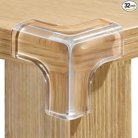 32 Pack Corner Protectors for Baby, Clear Corner Guards Table Corner Protector, Corner Bumpers Covers, Furniture & Sharp Corner Baby Proofing, T-Shaped