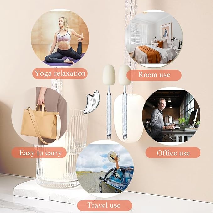 OULIGET Back Massage Stick Facial Gua Sha Tools Set,Manual Body Massage Hammer for Back Shoulders Neck Legs,Face Manual Massager Tool for Beauty Self Care,3 Pieces