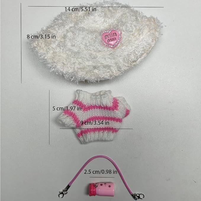 2 Sets for Labubu Clothes/for Labubu Outfits,Clothes Set for 17cm Lububu Doll,Clothing for LA BUBU, Stylish Adorable Accessories (No Doll) (No doll-YZZS12-2 Sets)