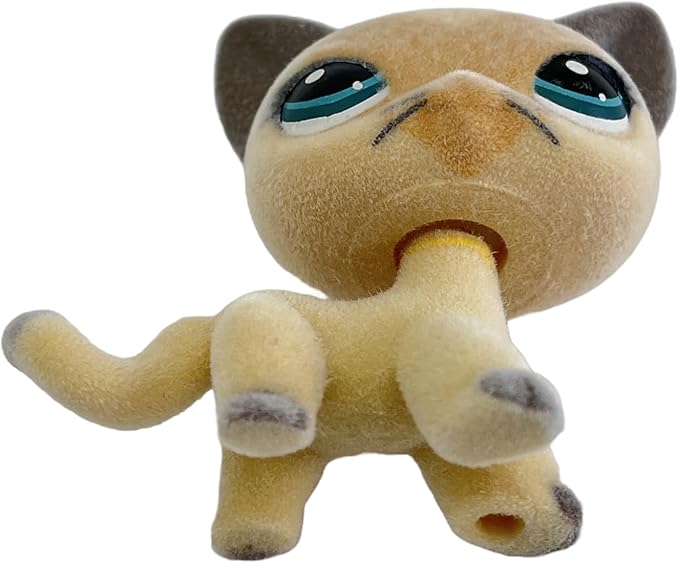 Custom Flocked Pet Shop Toy Fuzzy Animal Figure Short Hair Cat Kitty Kitten Deer OOAK (#3573)