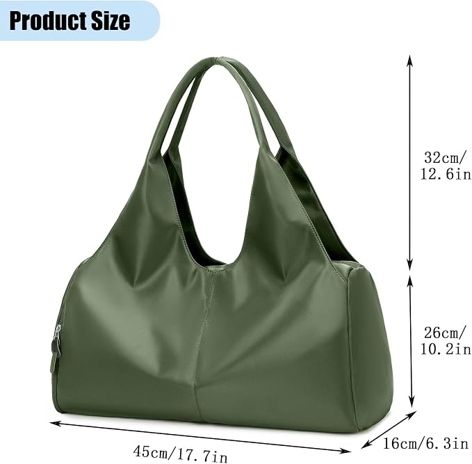 forestfish Yoga Gym Bag for Women with Shoes Compartment & Wet Dry Storage Pockets Lightweight Duffel Bag, Army Green