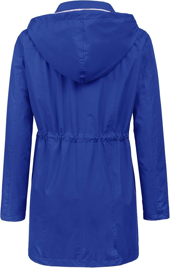 LOMON Raincoat Women Waterproof Long Hooded Trench Coats Lined Windbreaker Travel Jacket S-XXL