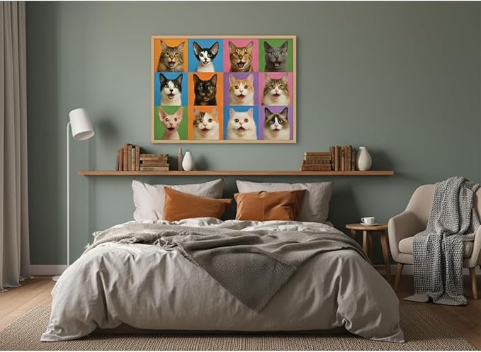 1000 Pieces Jigsaw Puzzles for Adults, Animal Series - Detailed Wildlife Art, Educational Family Game, Large 28" x 20", Great Gift for Animal Lovers & Home Decor（Cat Gallery）