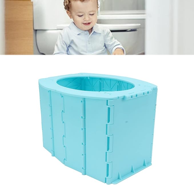 HERCHR Portable Potty, Foldable Toilet Child Travel Potty Kids Training Toilet Seat Emergency Toilet with Bags for Camping
