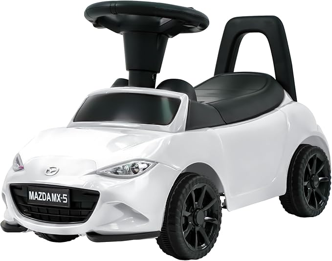HEIMILI Kids Push Car,Foot-on-Floor Toy, Ride-On Toy with Anti-Slip Wheels, Bumper Guards for Fun & Safety (White)