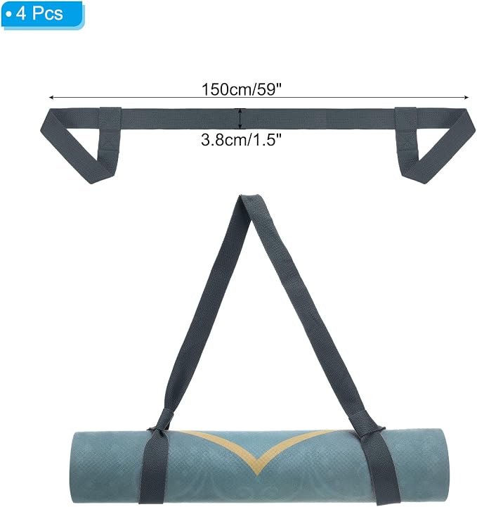 PATIKIL Yoga Mat Strap, Adjustable Yoga Mat Carrier Straps Sling Cotton Anti Slip Mat Holder Stretching Band