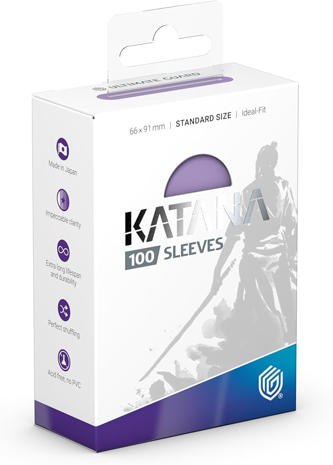 Ultimate Guard Katana Card Sleeves: 100 Standard Size TCG Sleeves, 66 x 91mm, Summer Cloud Back, Tournament Quality, No PVC & Acid-Free, High Clarity