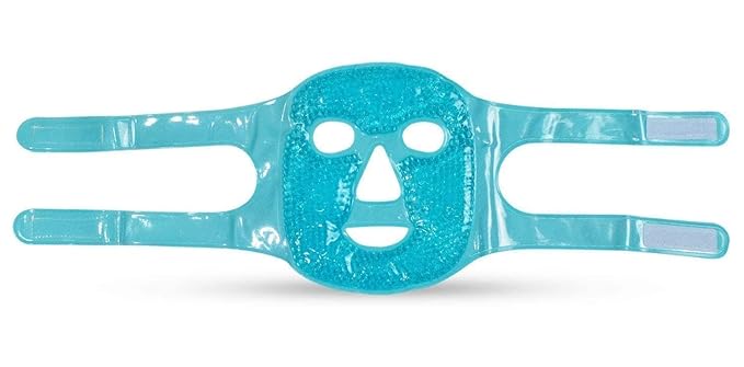 Facial Mask Get Rid of Puffy Eyes Migraine Relief, Sleeping, Travel Therapeutic Hot Cold Compress Pack Gel Beads, Spa Therapy Wrap for Sinus Face Puffiness Headaches Gel Mask