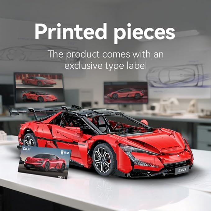 Master Yangwang U9 Super Car Brick Set, C64011W 1:8 Sports Car Building Block Kit with U-Turn Function, Dancing Building Block Model for Adults Collectors (3671PCS)