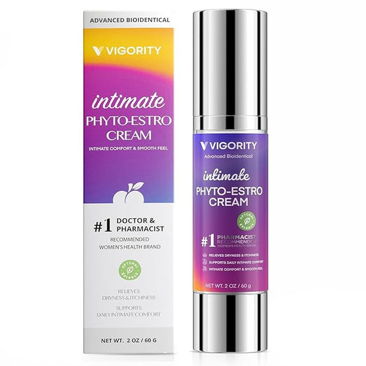 Vigority Intimate Phyto-Estro Cream for Women, Daily Intimate Moisturizer for Comfort & Hydration, Gentle Botanical Formula, Paraben-Free, 50g / 1.76 oz