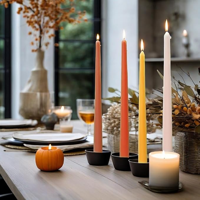4 PCS Citrus Scented Taper Candles Gradient Orange Candlesticks Smokeless Candle Colorful Long Candles 10 inch for Christmas Wedding Festival Home Decor