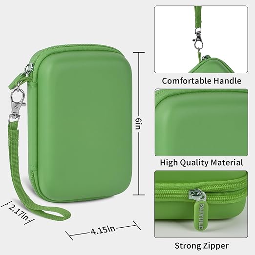 PAIYULE Travel Case Compatible with RG353V/ RG353VS/ R36S Retro Handheld Game Console, Handheld Emulator Storage Holder Organizer, Android Game Console Carrying Bag (Green) (Box Only)