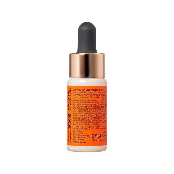 RED by Kiss Hair Growth Scalp Ampoule Growth MD Scalp Strengthening 10X Biotin and Rosemary Oil Infused, Made with 100% Natural Ingredients, USDA Certified Organic Oils, Non-GMO