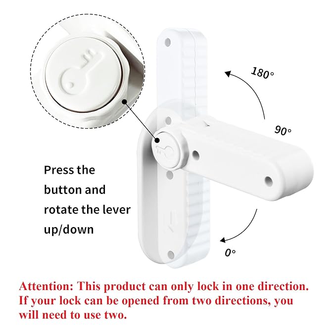 Childproof Door Lever Lock Prevents Toddlers Pets from Opening Doors, No Drill Tool Needed Easy to Instal, Child Safety Locks for Doors, Windows, washrooms (Black, Pack, 4)