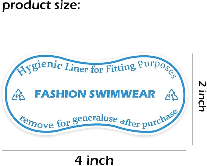 Adhesive Protective Hygiene Try On Stickers for Swimwear,Swimsuits and Lingerie 4x2 inch Panty Liner/Barrier(Pack-100)