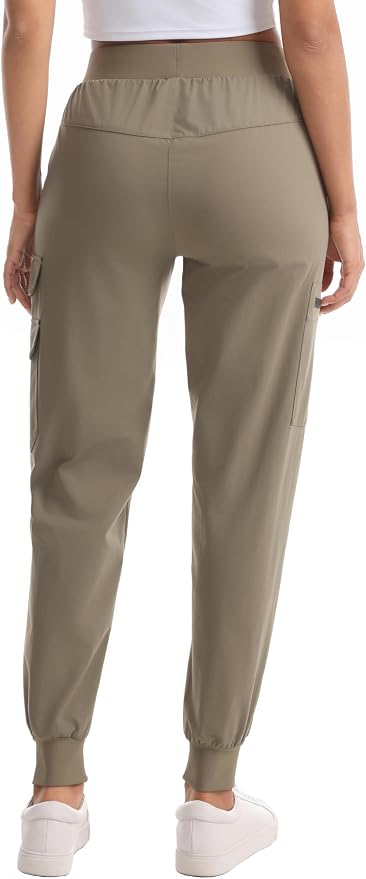 Rrosseyz Women's Hiking Pants with Pockets - Lightweight Water Resistant Joggers Cargo Pants for Casual Travel Golf Outdoor