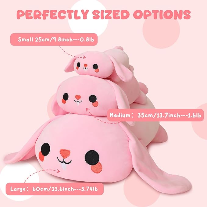 Weighted Stuffed Animals, 3.74 lbs Bunny Stuffed Animal with Weighted Beads, Cute Plush Toy Pillow Gifts for Adults Kids Boys Girls