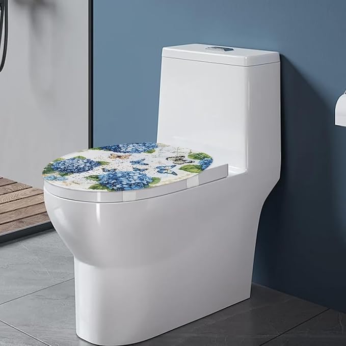 Seahorse Toilet Lid Cover, Flannel Soft Dustproof Toilet Seat Cover, Machine Washable Reusable Toilet Lid Cover, Yellow
