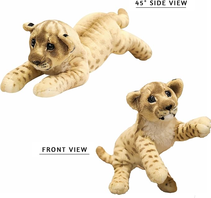 Lion Stuffed Animals 24" Stuffed Lion Plush Pillow Realistic Stuffed Animals Lion Plush Toys Safari Animals Toys Jaguar Cute Plushies Birthday for Kids Boys Girls