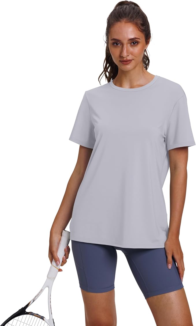 OFEEFAN Workout Tops for Women UPF 50+ Breathable Quick Dry Loose Fit T Shirt Outdoor Yoga Running Hiking Gym Tee Top